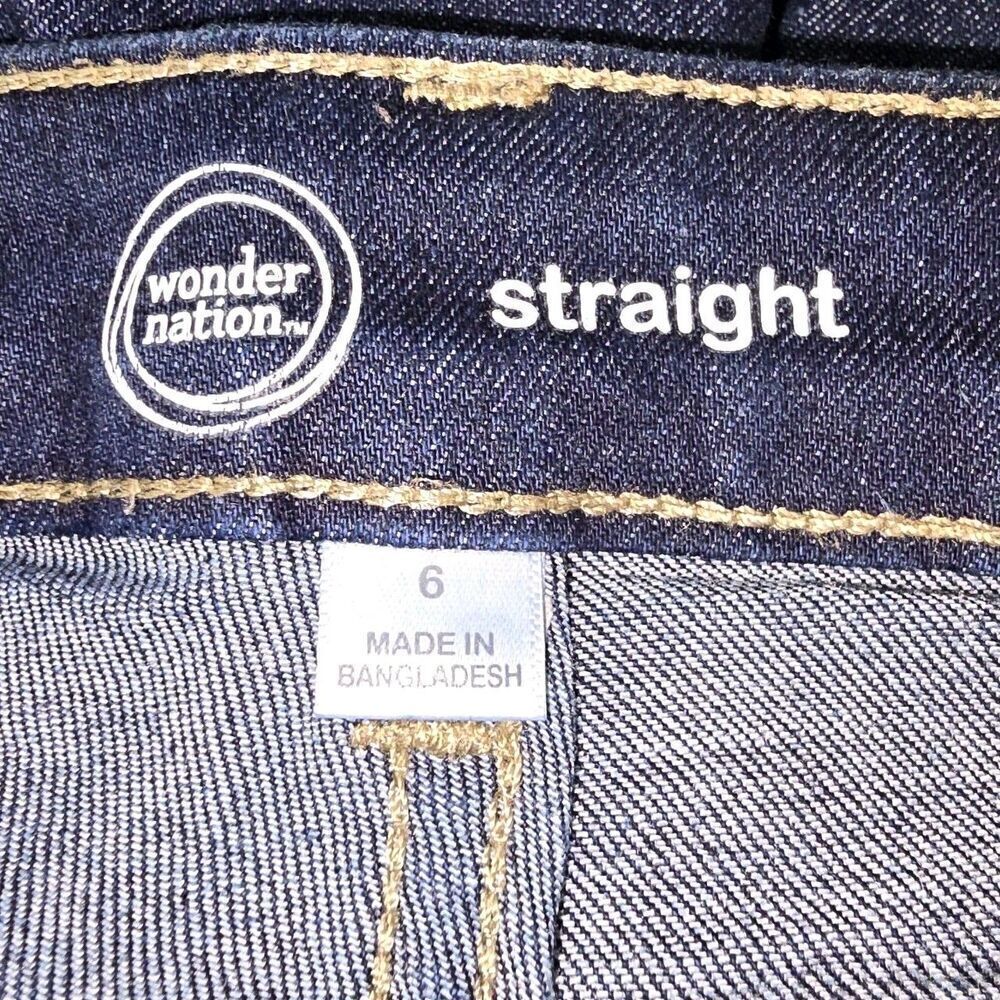Wonder Nation Slim Girls Size 6 Stretch Denim Blue Jeans (C2) - Picture 5 of 6
